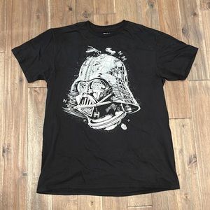 Star Wars Darth Vader Helmet Deathstar Black Tee T-Shirt TShirt Top Men’s Large